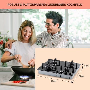 Klarstein Gas-Kochfeld CGCH6-Illuminosa-4 CGCH6-Illuminosa-4, 4 flammen brenner Kochfelder Gaskochfelder