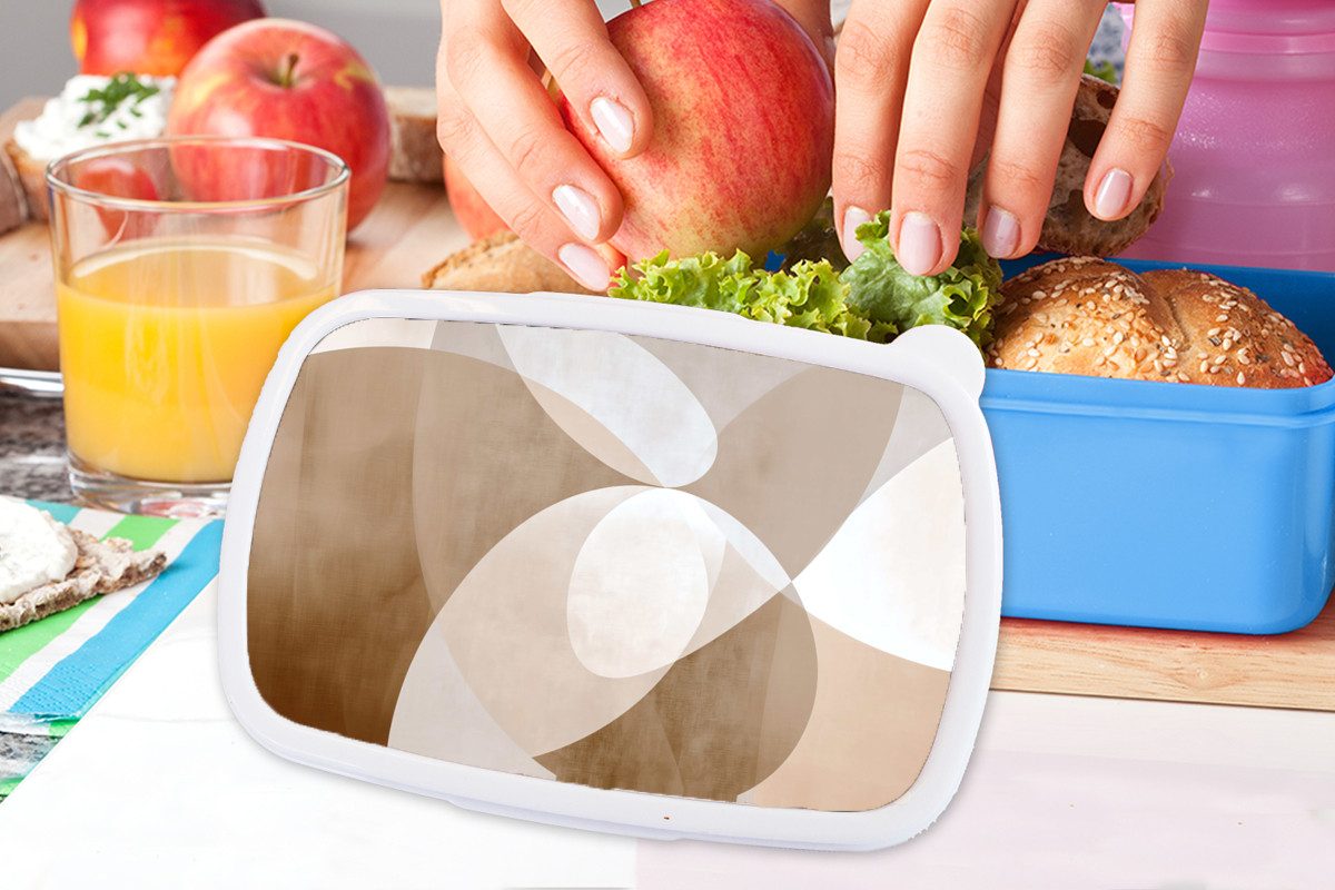 MuchoWow Lunchbox Ovale Formen - Transparent - Weicher Übergang, Kunststoff, (2-tlg), Brotdose, Lunchbox, Brotbox für Kinder und Erwachsene