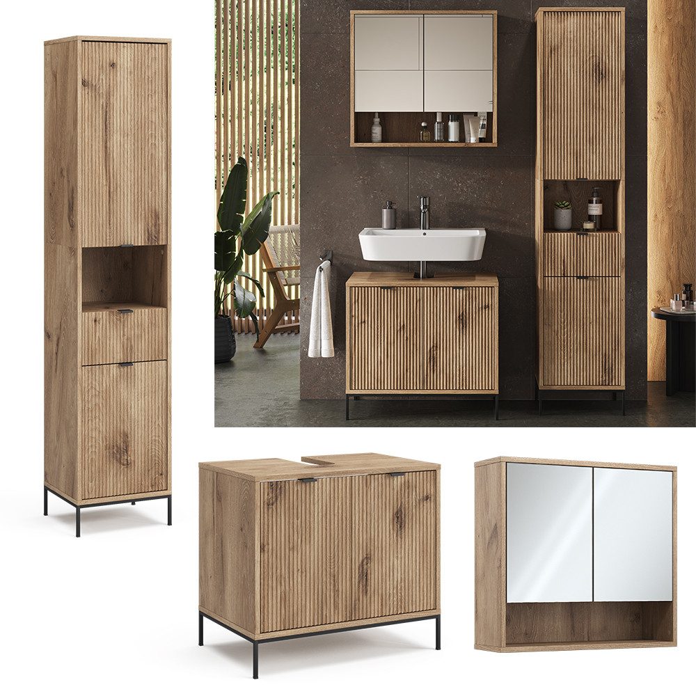 Vicco Badmöbel-Set Eliza, Viking Oak, 3 günstig online kaufen