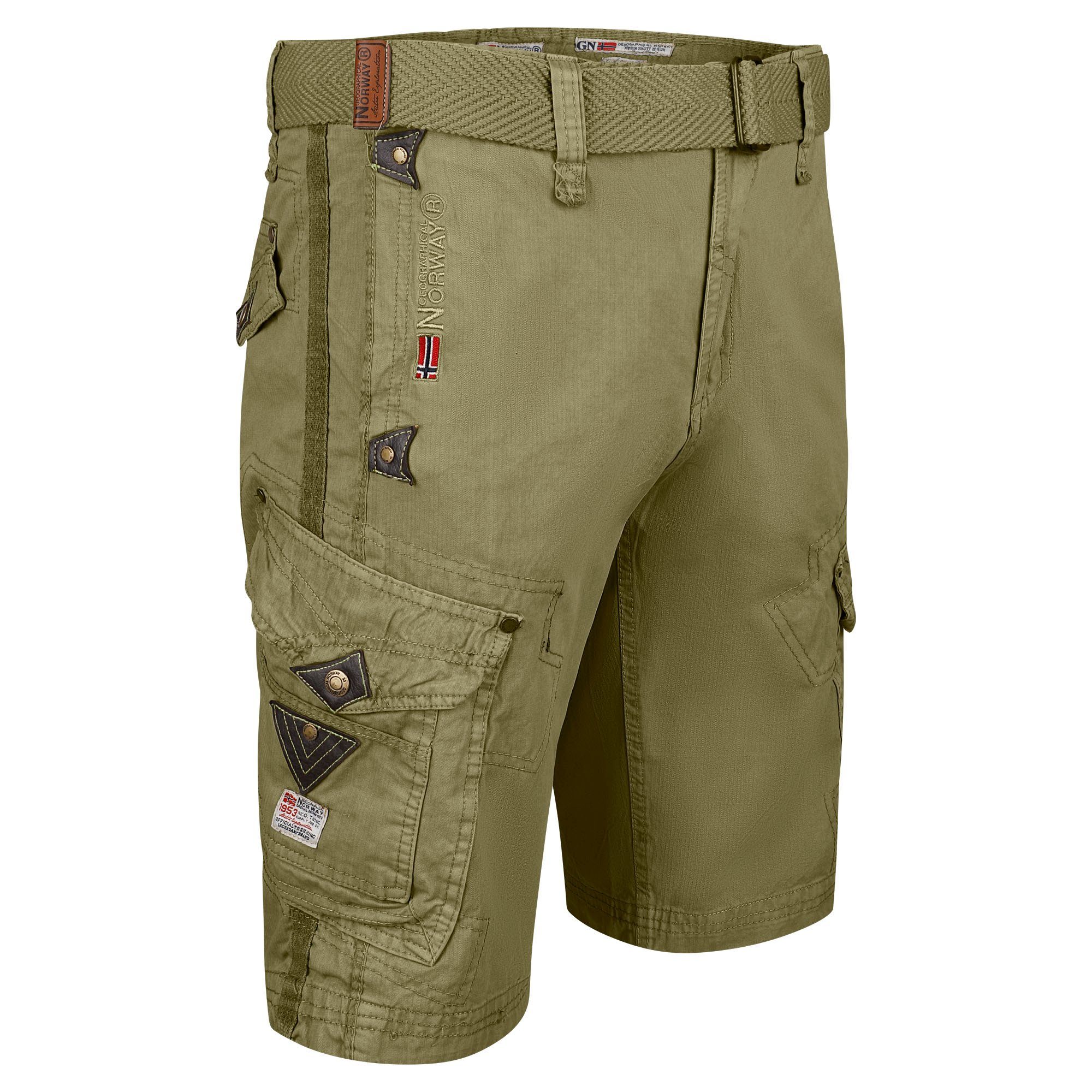 Geographical Norway Cargoshorts Herren kurze Hose BRPEANUT Masyic (Packug, 1-tlg) Mit Gürtel