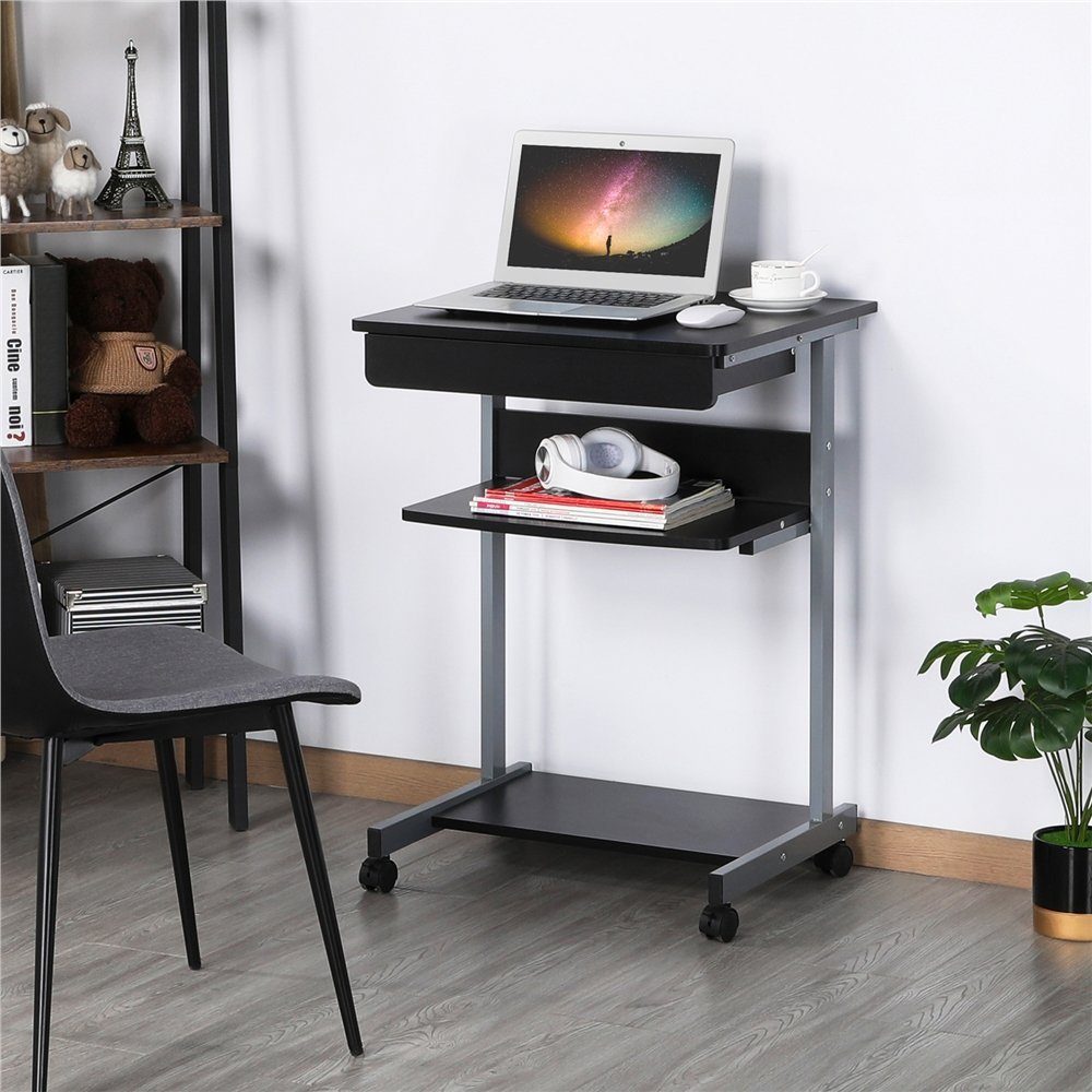 Schwarz Tastaturablage, Laptoptisch für mit Yaheetech Schreibtisch, Homeoffice