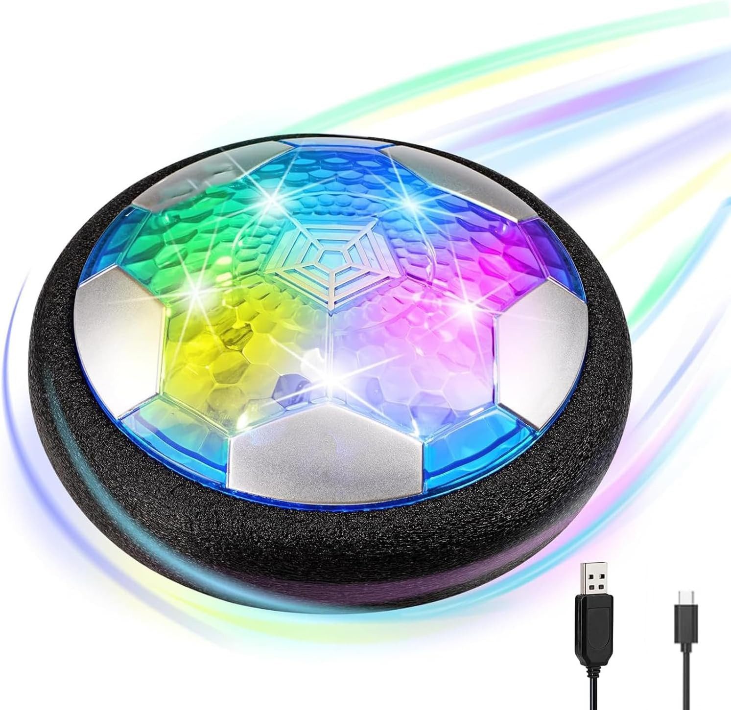 Spielball Air Power Fußball Indoor Hover Ball LED wiederaufladbar