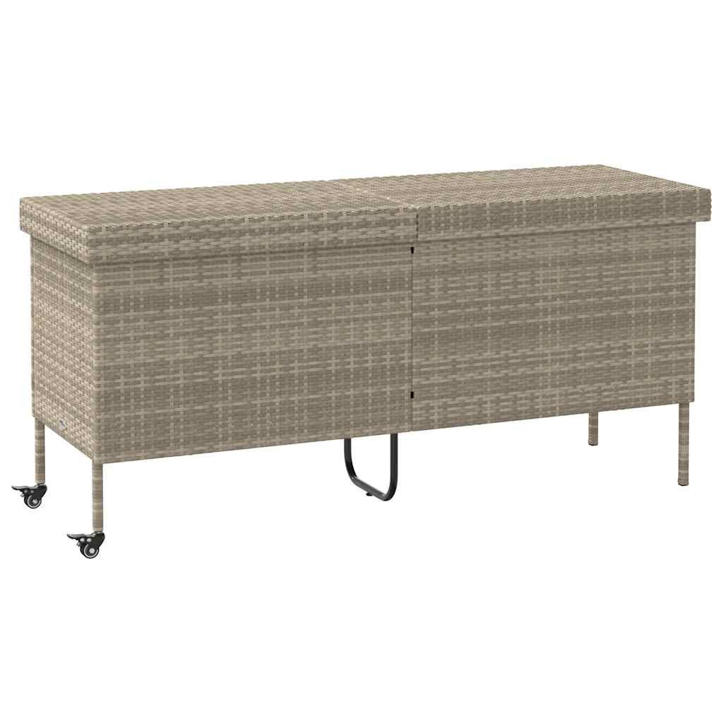 vidaXL Auflagenbox 160 x 55 x 75 cm Gartentruhe mit Rollen Hellgrau 160x55x75 cm Polyratt
