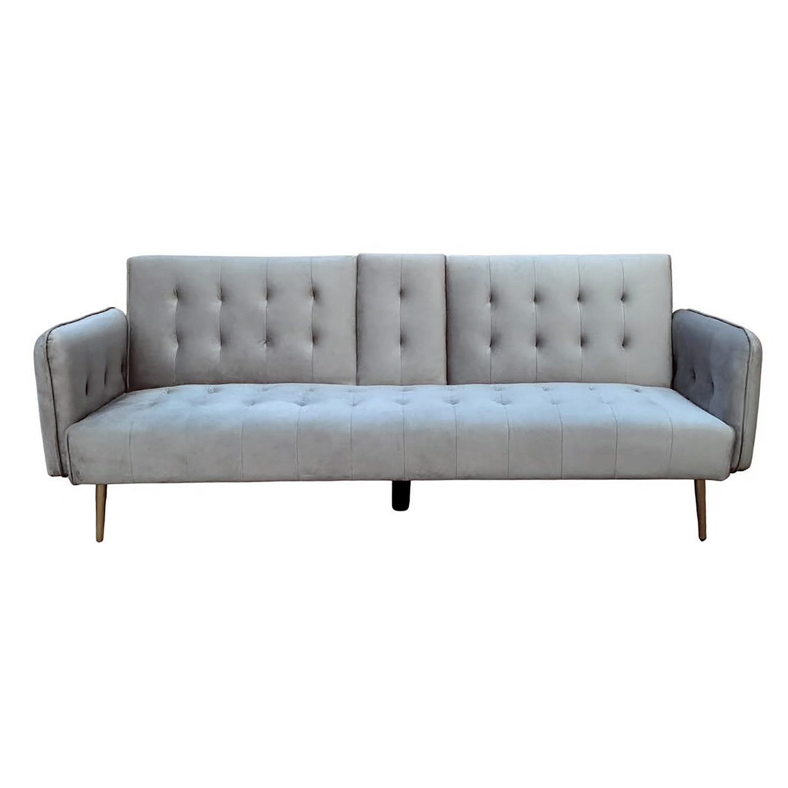 HTI-Living 2-Sitzer Couch mit Becherhalter und Bettfunktion Velvet Grau, St günstig online kaufen