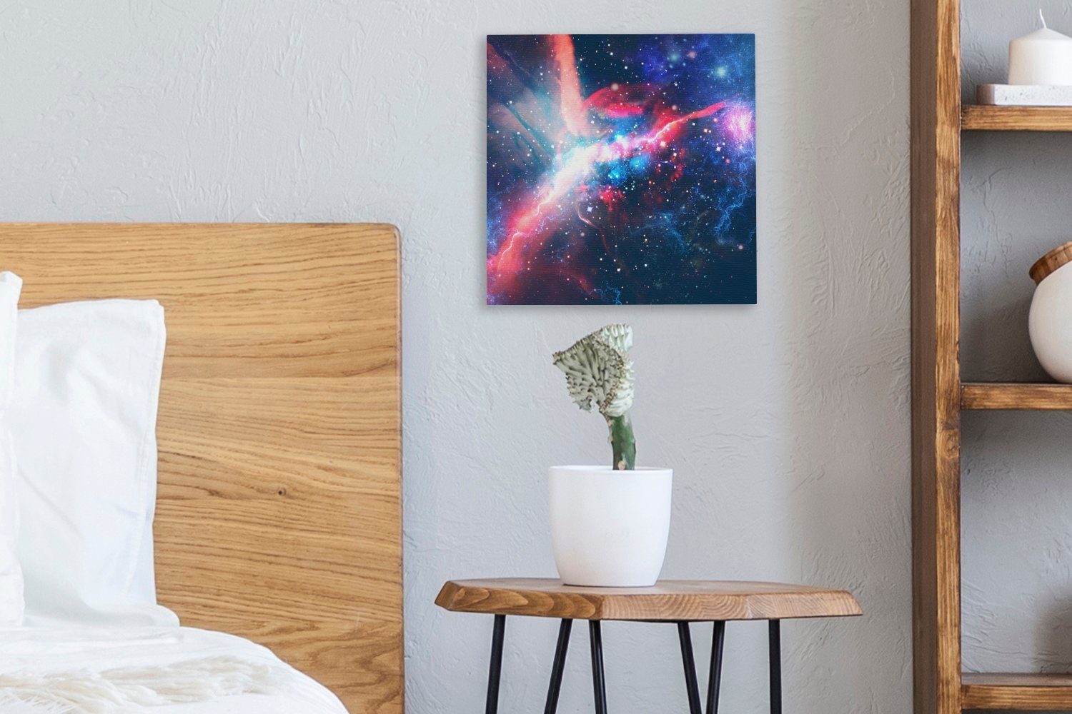 OneMillionCanvasses® Leinwandbild Raum (1 St), für Leinwand Wohnzimmer Farben Licht, Bilder Schlafzimmer - 