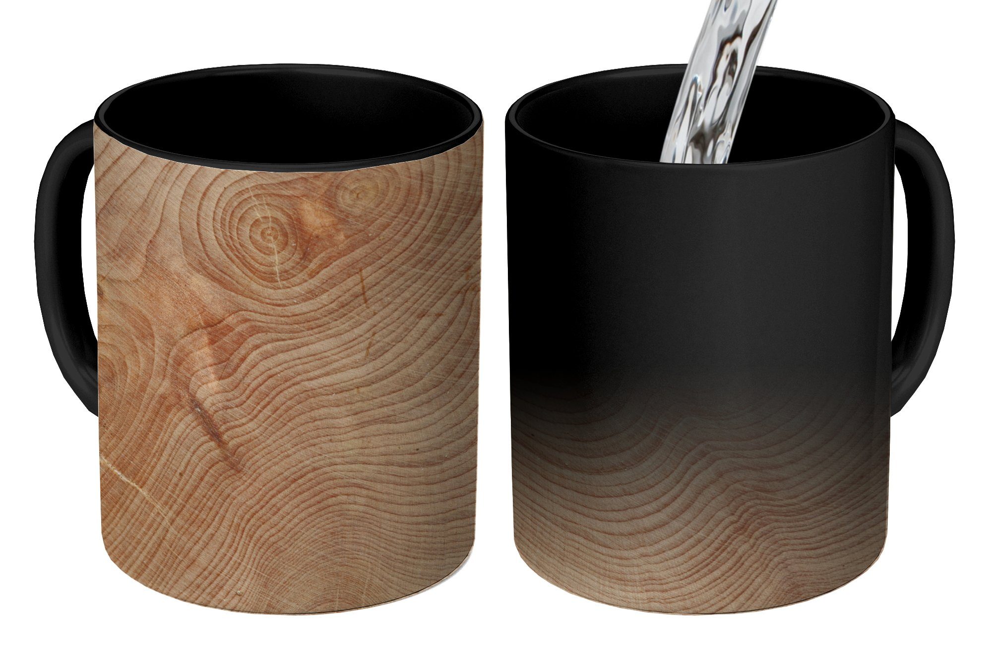 MuchoWow Tasse Hintergrund der Struktur Zaubertasse, Kaffeetassen, aus Holzbrettern, Keramik, Geschenk Teetasse, Farbwechsel