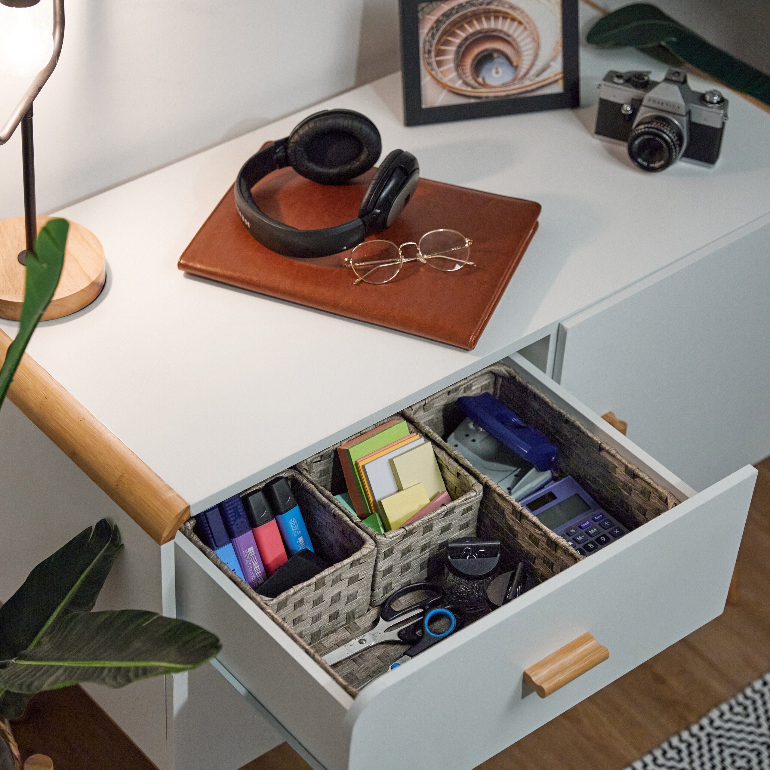 relaxdays Aufbewahrungskorb Geflochtener Aufbewahrungskorb 4er Set günstig online kaufen