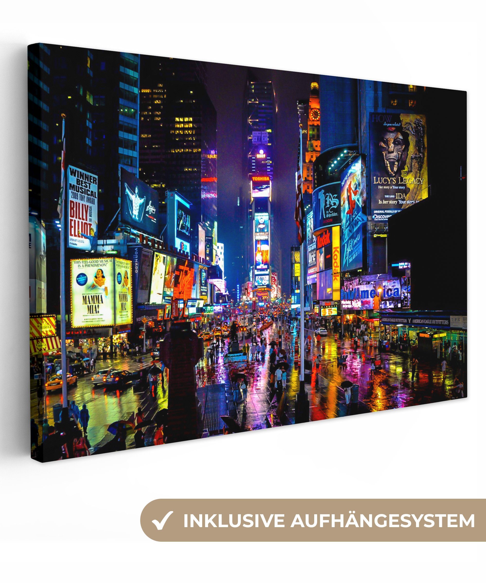 OneMillionCanvasses® Leinwandbild New York - Regen günstig online kaufen