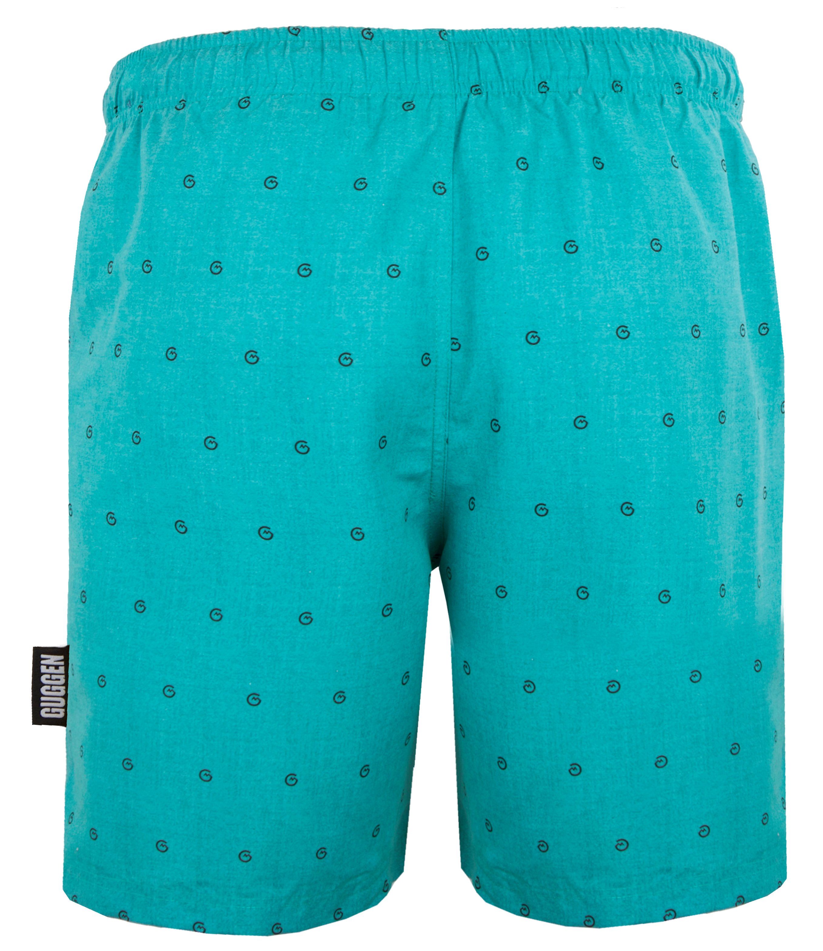 GUGGEN Mountain Badehose Badehose Herren Beachshorts Strandhose Schnelltrocknende Badeshorts Schnelltrocknende Badeshorts mit Kordelzug grünes Logo Muster – Bild 3 von 5