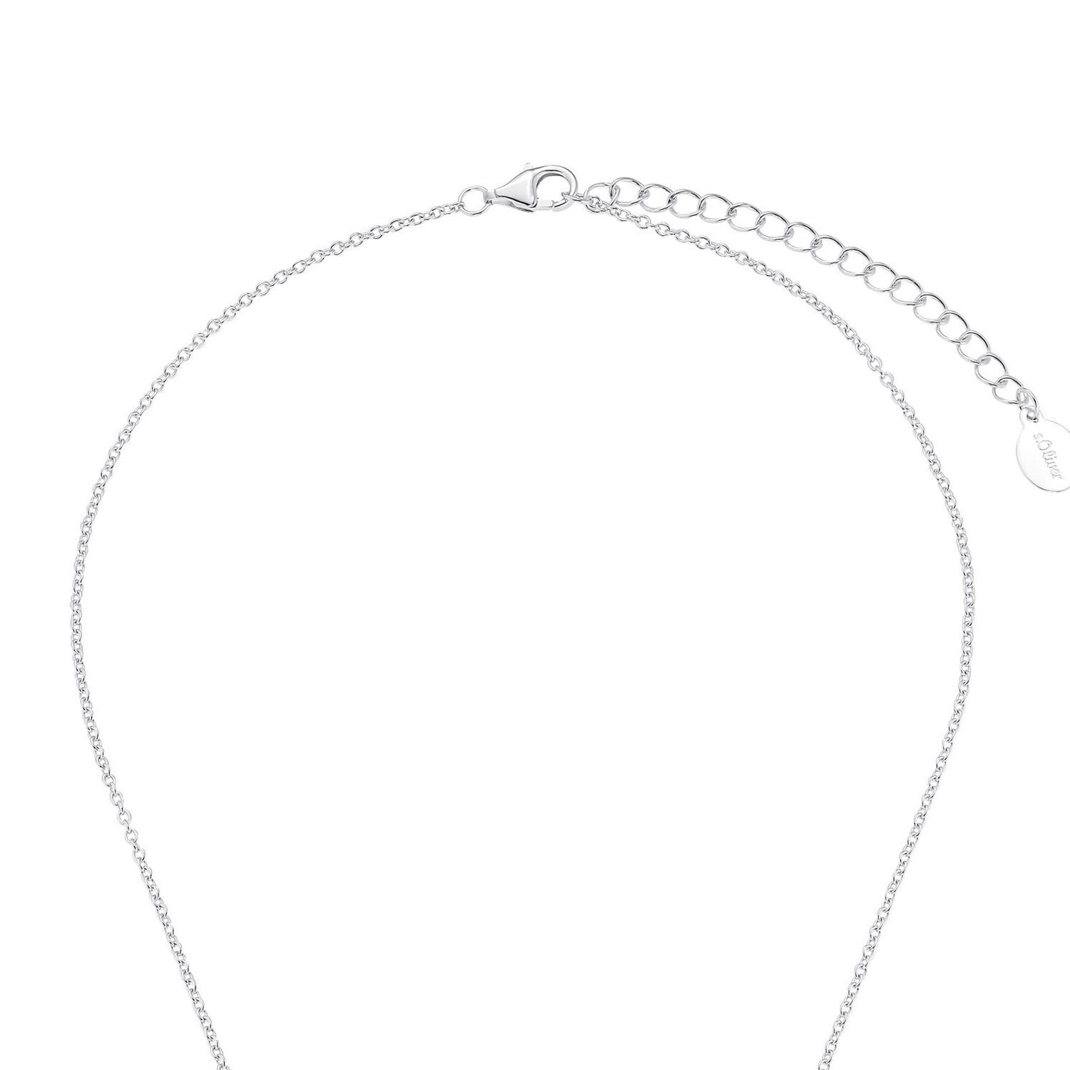 s.Oliver Silberkette für Zirkonia Jungfrau Sterling 925 Silber, synth., Anhänger) Kette (1-tlg., mit Damen