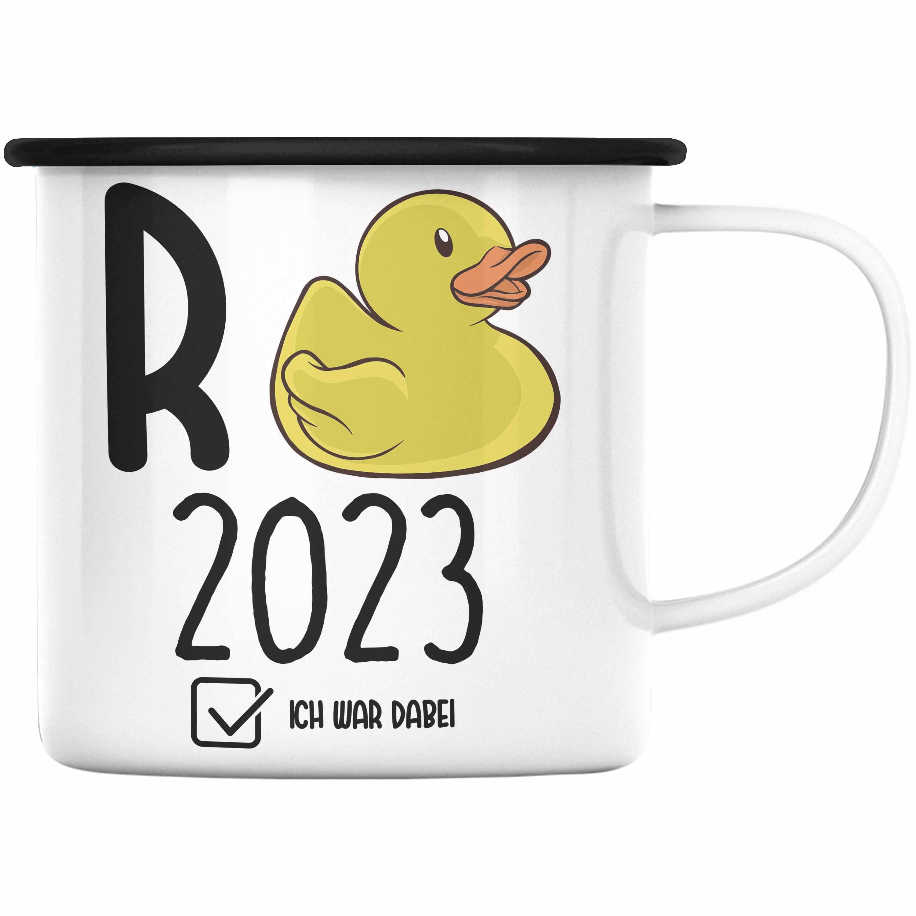 Schwarz Ruhestand Emaille Thermotasse 2023 - R Rente Trendation Trendation Ente Spruch Tasse