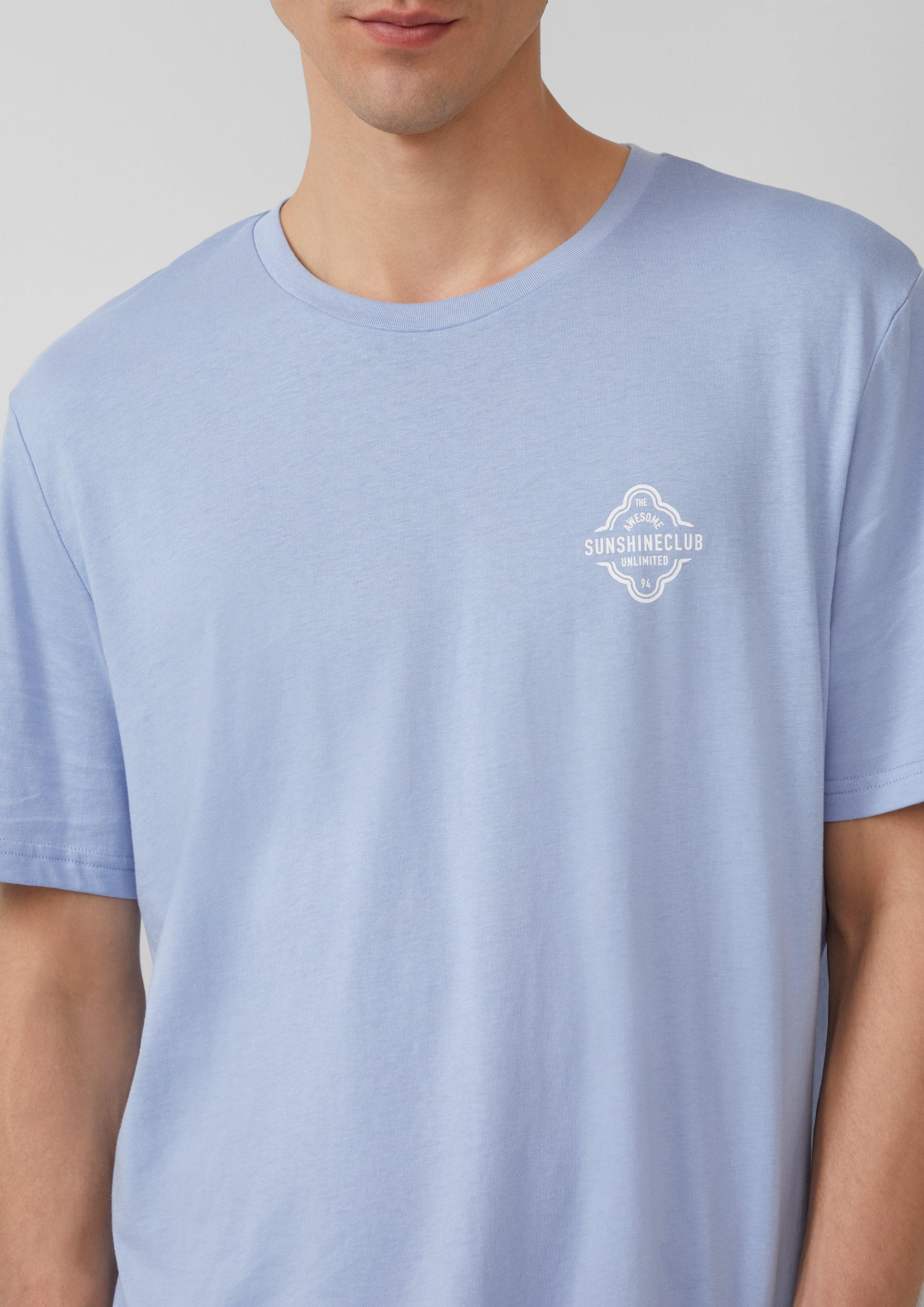 QS Kurzarmshirt T-Shirt mit kleinem Print günstig online kaufen