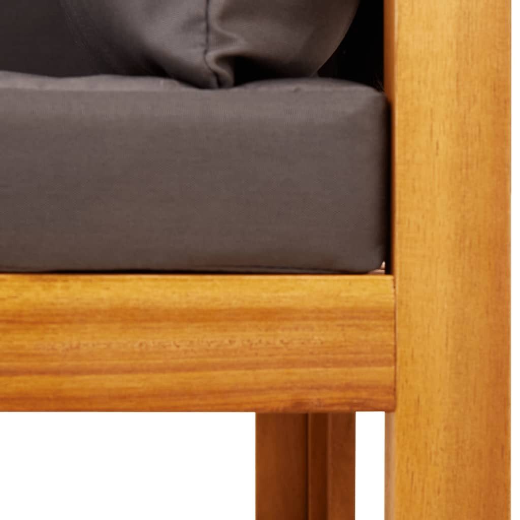 vidaXL Gartenlounge-Set Gartensofas-Ecke mit Kissen 2 Stk. Holz & Rattan, (1-tlg)