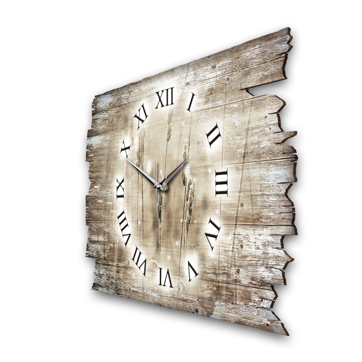 Ticken; aus Design-Wanduhr Kreative flüsterleises Holz modern) Feder Uhrwerk; außergewöhnlich, (ohne „Gräser“ Funkwanduhr