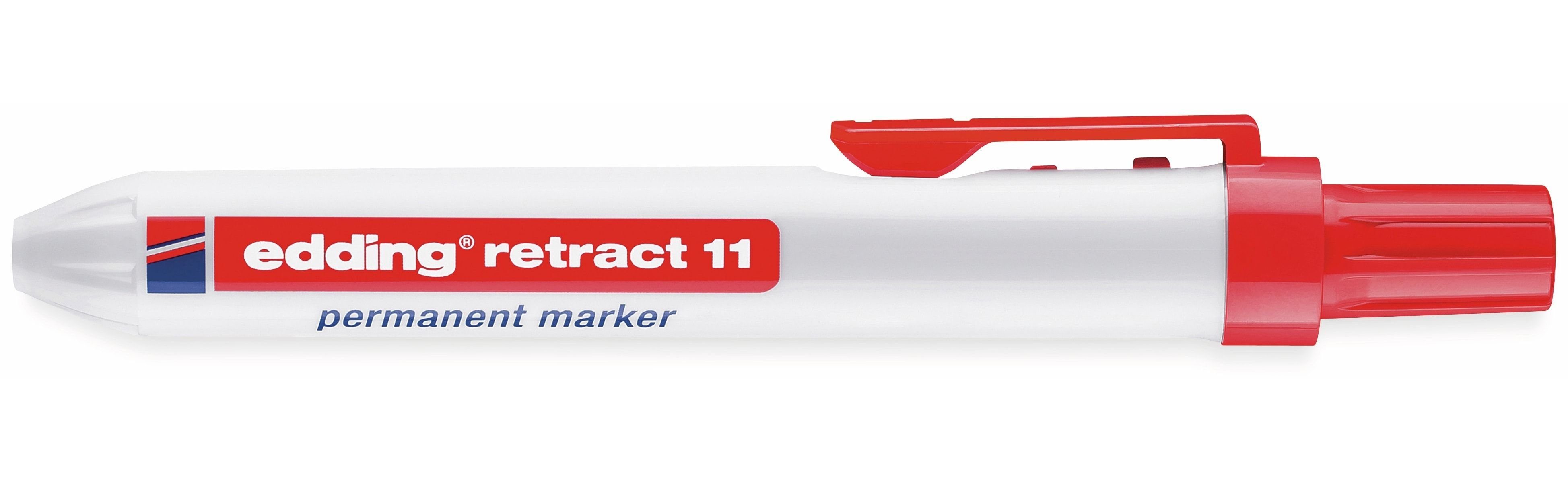 Permanent-Marker EDDING rot edding retract, Bleistift e-11