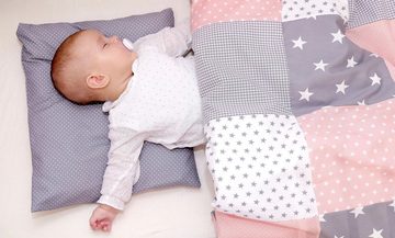 Kissenbezug Baby Kissenbezug 35x40 cm “Grau” (Made in EU), ULLENBOOM ®, Kopfkissenbezug mit Hotelverschluss, aus 100% Baumwolle, Design Uni