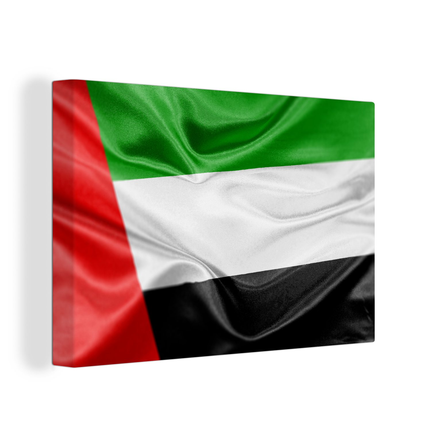 OneMillionCanvasses® Leinwandbild Die Flagge der Vereinigten Arabischen Emirate, (1 St), Wandbild Leinwandbilder, Aufhängefertig, Wanddeko, 30x20 cm