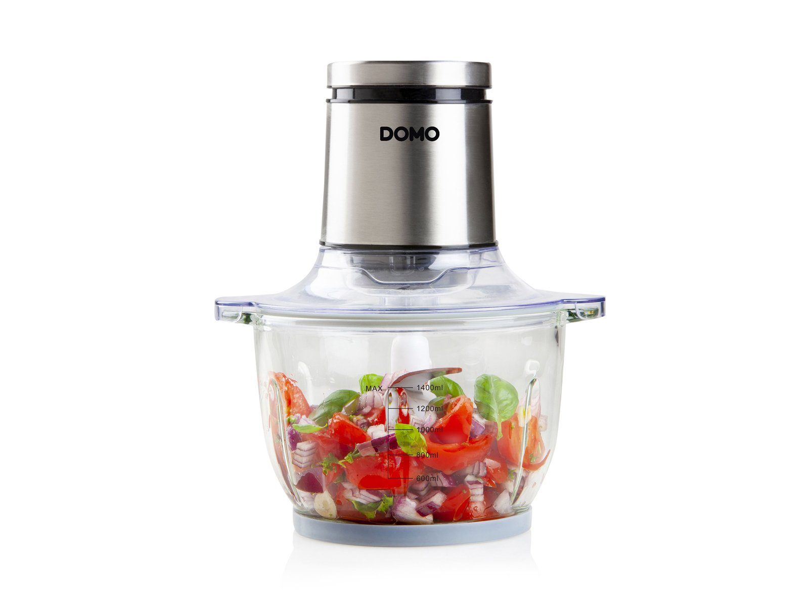 Domo Zerkleinerer, 400 W, Elektrischer Food Chop-per Mehrzweck Zwiebel Gemüse-Schneider Mixer