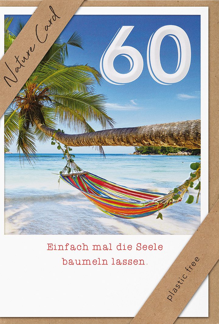 BSB Grußkarten Zahlengeburtstag – 60. Geburtstag - Nature Cards – unverpackt