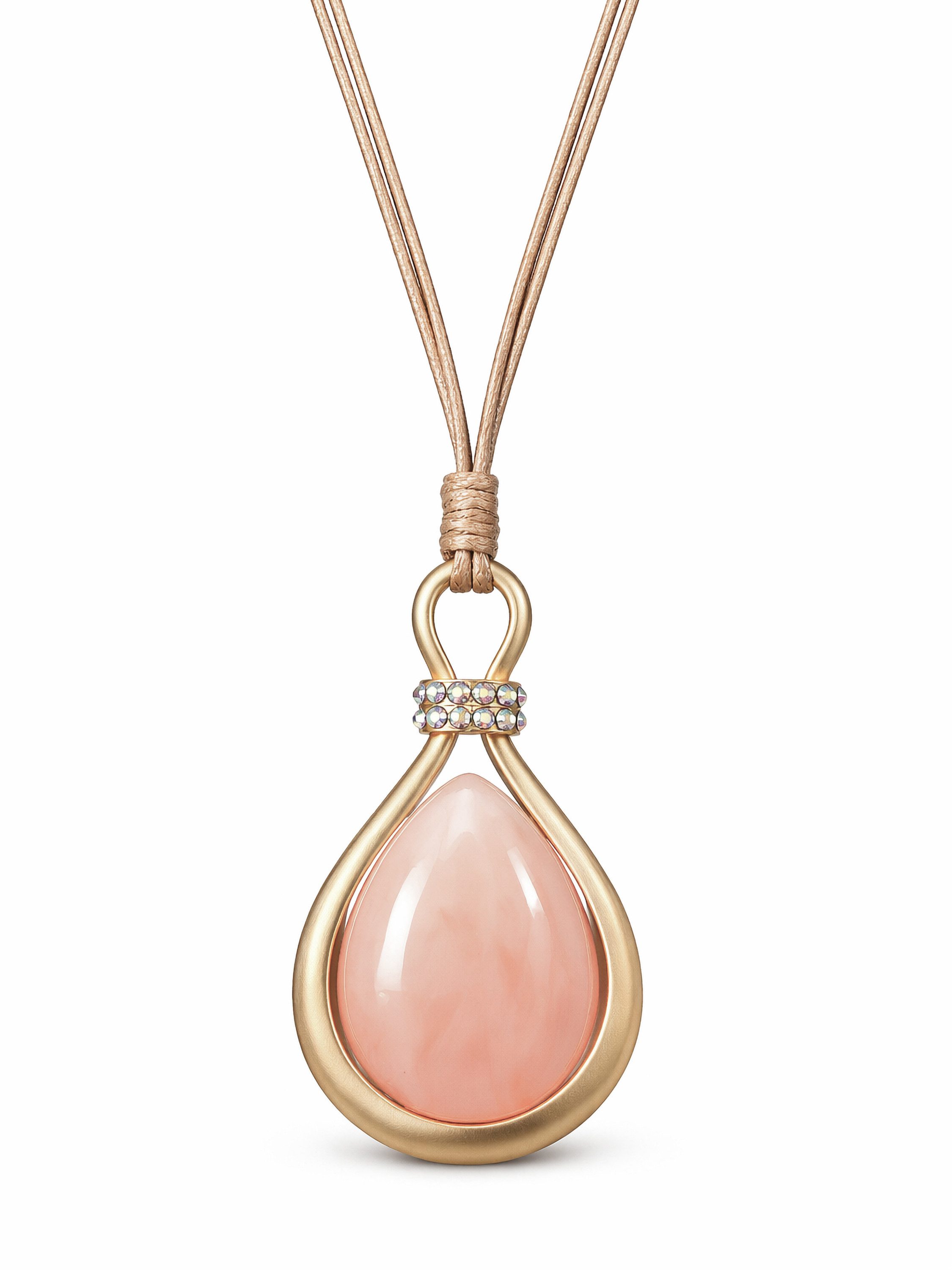 COLLEZIONE ALESSANDRO Lange Kette Rosa, mit großem Schmuckstein