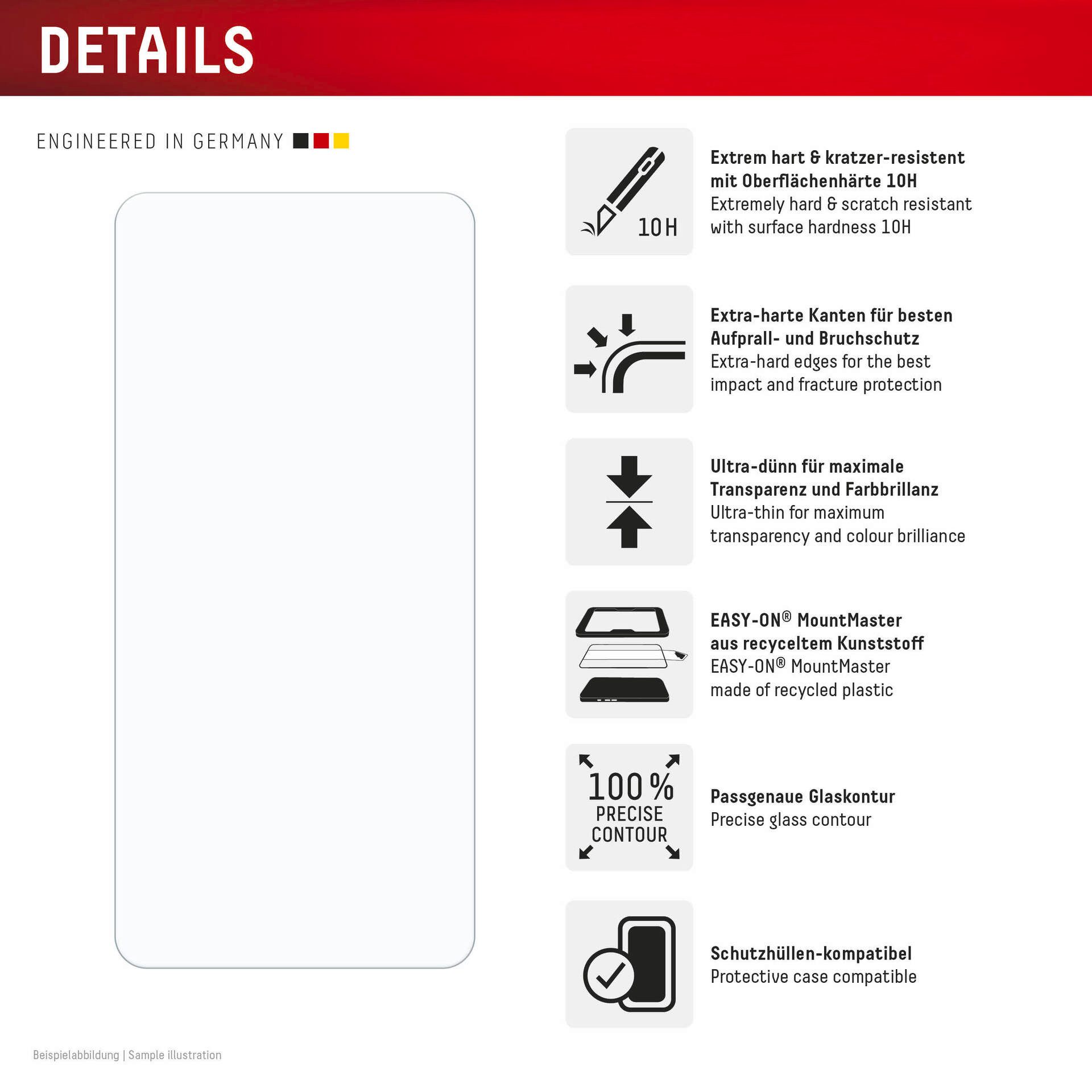 Displex Displayschutzglas Real Glass Screen Protector mit MountMaster für Samsung Galaxy S26 Ultra, Displayschutzfolie, Schutzfolie, Bildschirmschutz, kratz- &  – Bild 4 von 5
