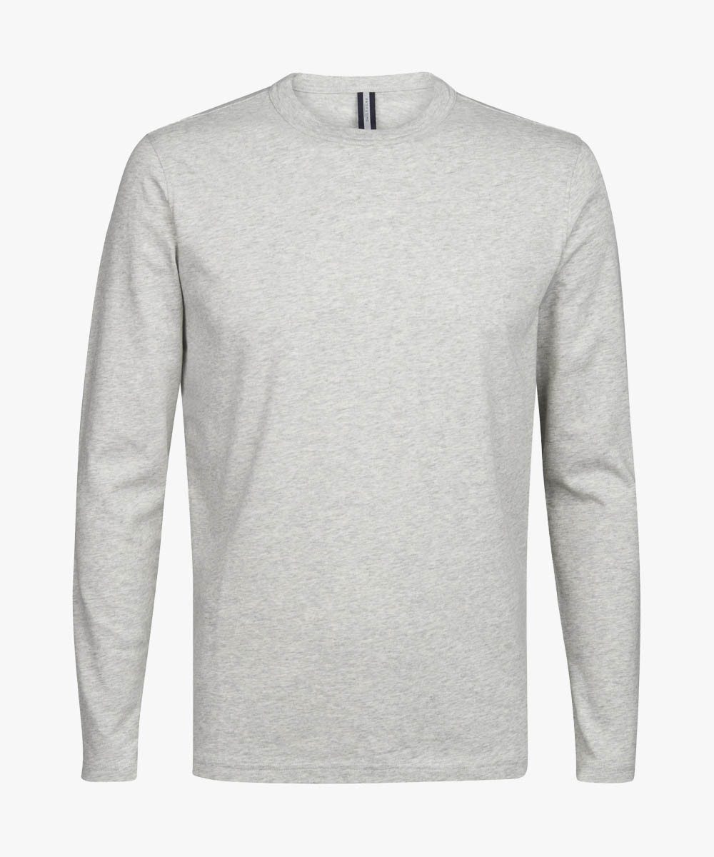 Profuomo Kurzarmshirt T-SHIRT LONG SLEEVE GREY MEL