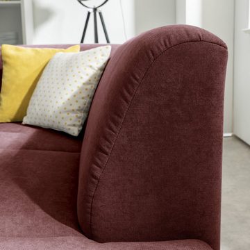Max Winzer® Ecksofa Terrence Sofa 2,5-Sitzer links mit Ecksofa rechts Flachgewebe rot, 1 Stück, Made in Germany