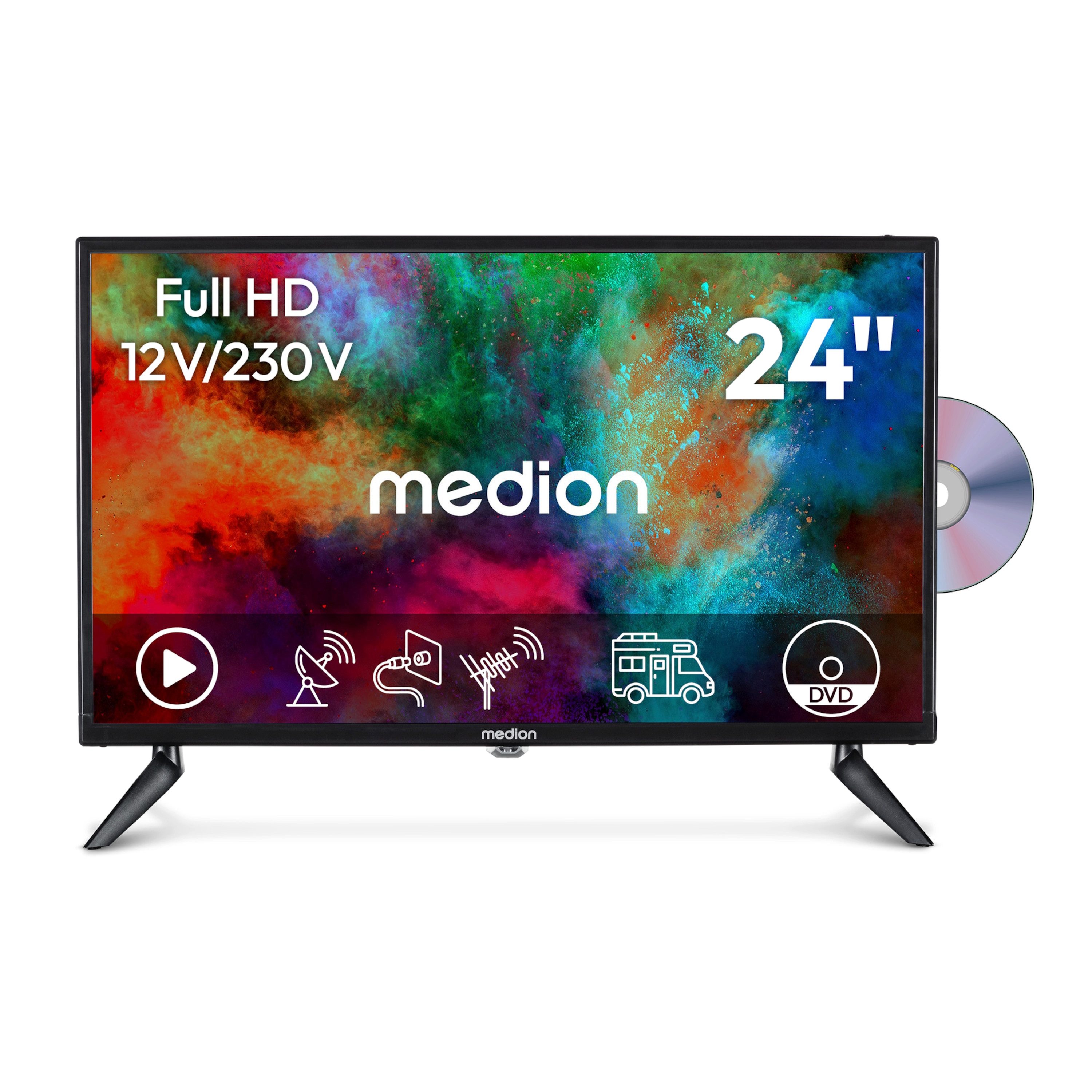 Medion® MD824001 LCD-LED Fernseher (59.9 cm/24 Zoll, 1080p Full HD, Pay-TV, Full-HD Display 60Hz, E8242501)