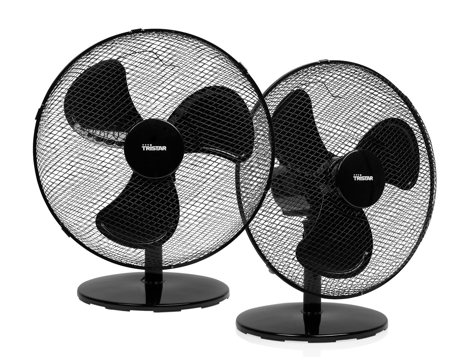 leise, Tischventilator, Setpoint Windmaschine mini Raumlüfter, Tisch-Lüfter kleine Schwarz Ø40cm SET 2er