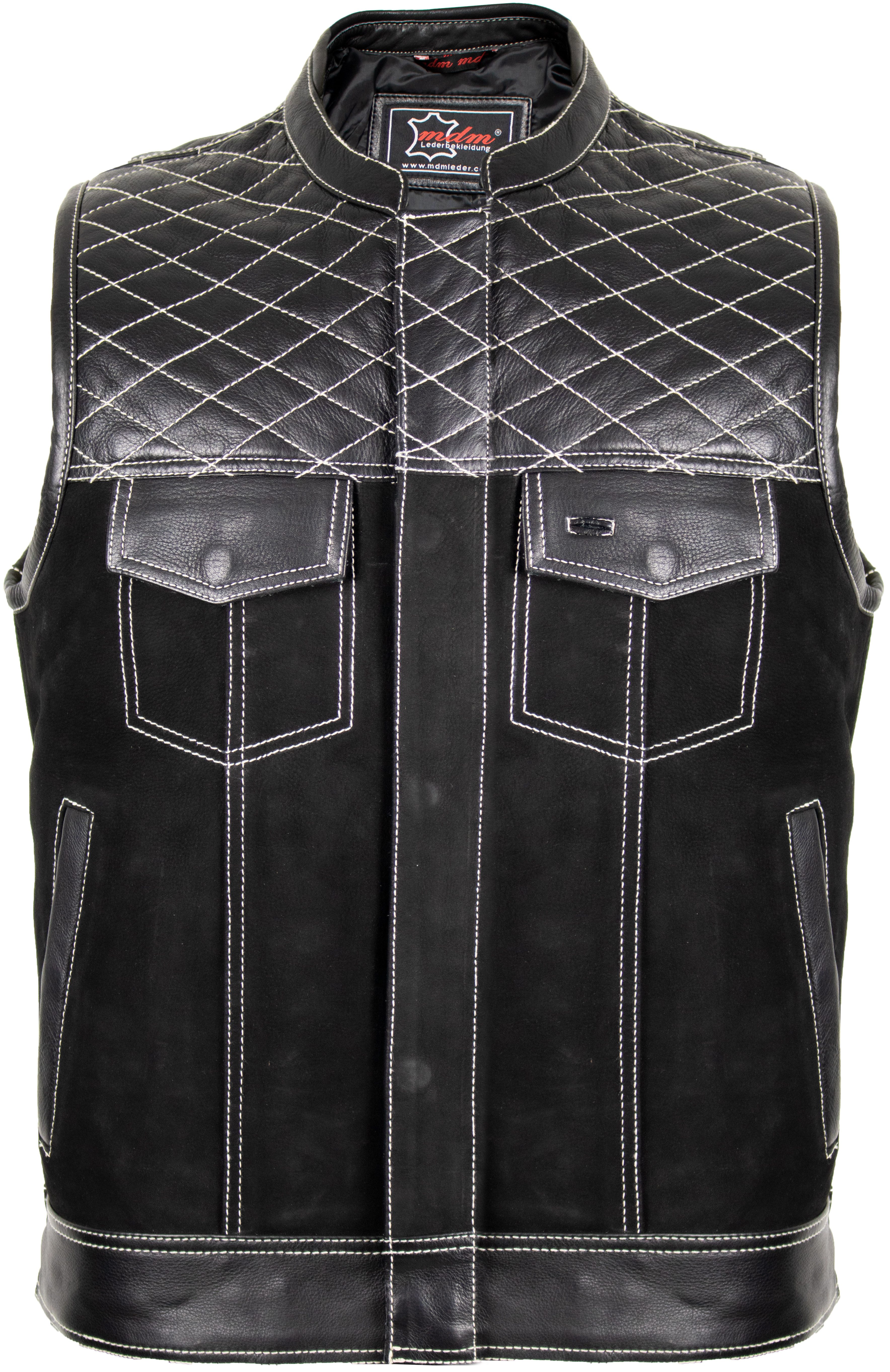 MDM Lederweste Custom Biker Lederweste Nubuk günstig online kaufen
