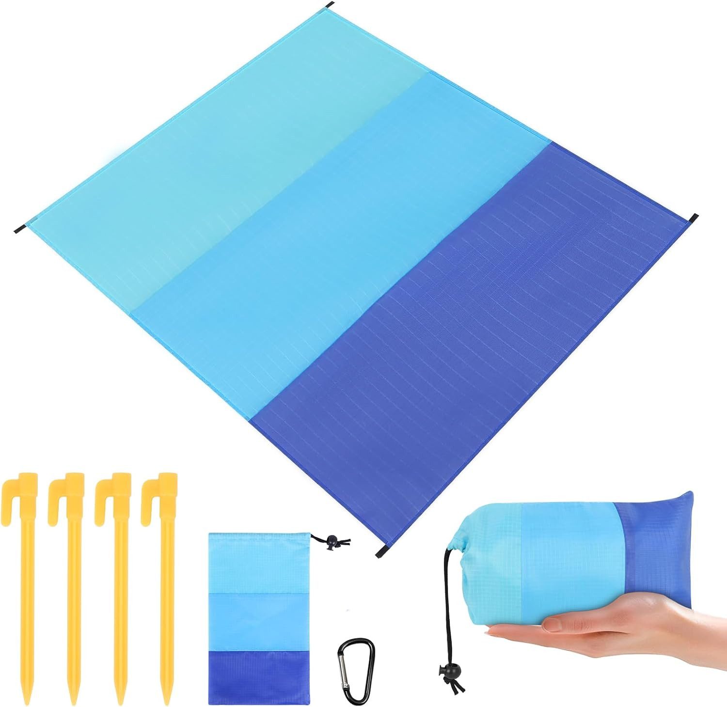 Picknickdecke Stranddecke XXL 210x200cm Wasserdicht Sandfrei Picknickdecke, FELIXLEO