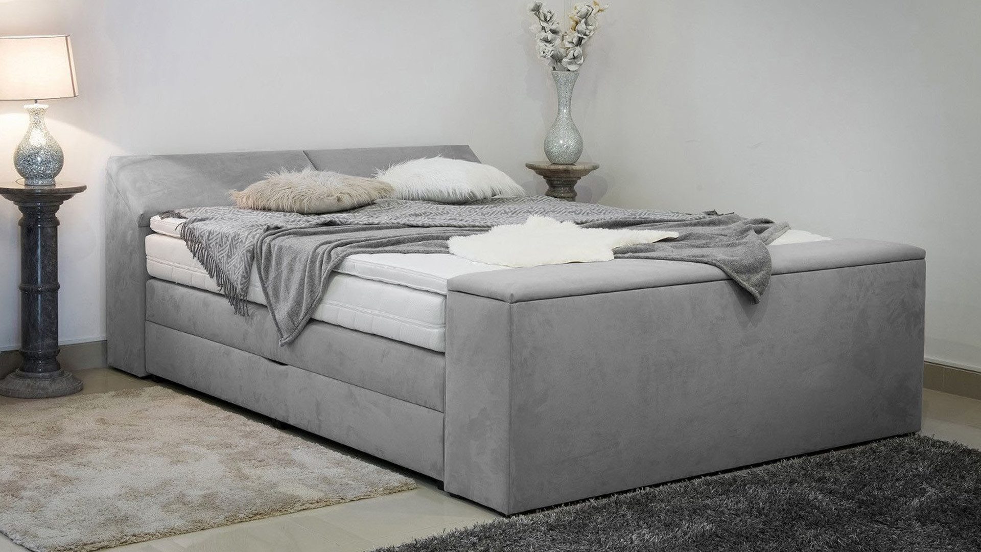 PAARA Boxspringbett Dubai mit Bettkasten Kopfteil günstig online kaufen