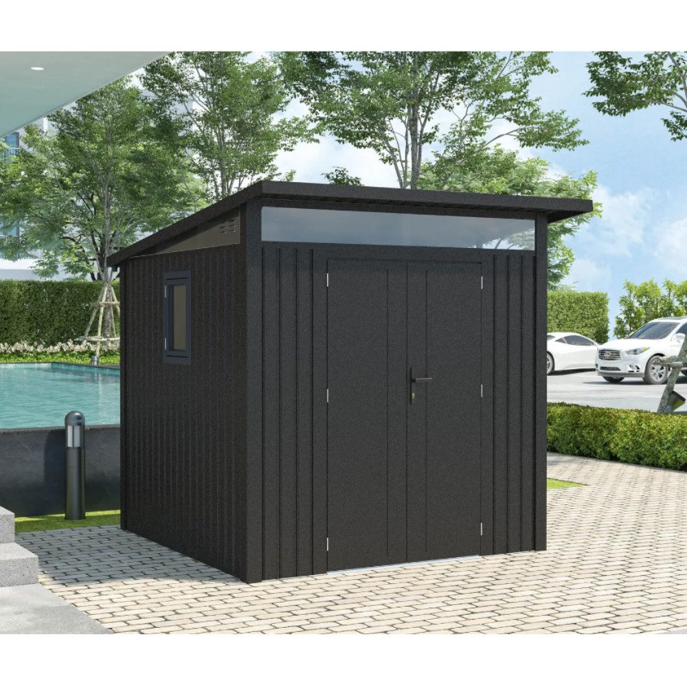 HORI Gerätehaus HORI Metallgerätehaus Kubix Pent Stahl feuerverzinkt mit Pultdach, Langlebig, Pflegeleicht, Robustheit, Sicherheit