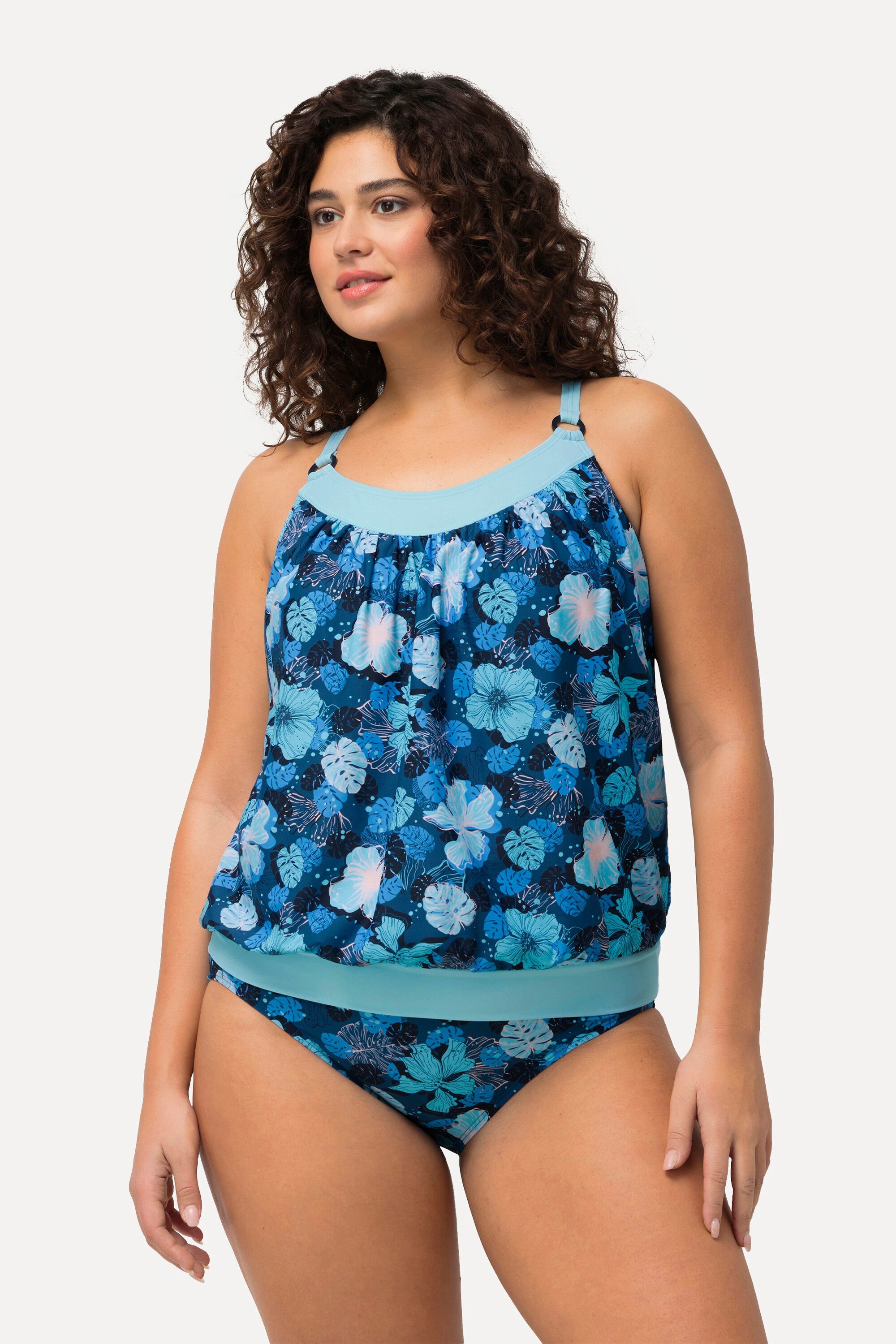 Ulla Popken Tankini Tankini Blumen Softcups Träger verstellbar
