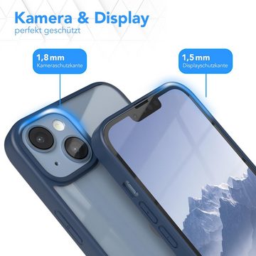 EAZY CASE Handyhülle Bumper Case für Apple iPhone 14 Plus 6,7 Zoll, Handyhülle Dünn mit Kameraschutz Hybrid Handyhülle Rand Nacht Blau