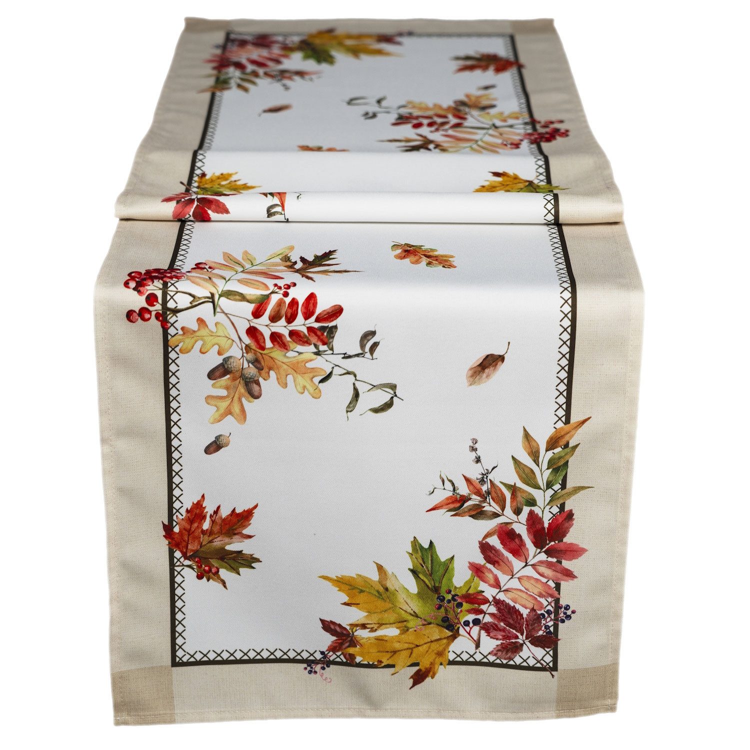 Tischdecke Tischdecke mit Druckmotiv Herbstblätter