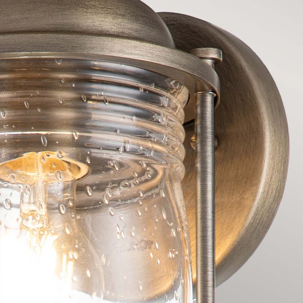 Elstead LIGHTING Außen-Wandleuchte, Leuchtmittel nicht inklusive, Außenleuchte Wandlaterne Wandlampe Messing bronze Alu Glas klar E27