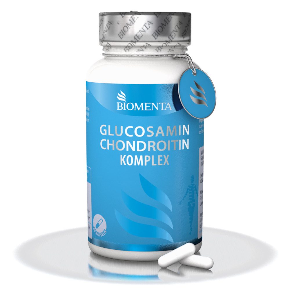 BIOMENTA Glucosamin + Chondroitin Komplex - 90 Knochen Kapseln (Zink, Hyaluron) Kapseln, 60 St., 54 g