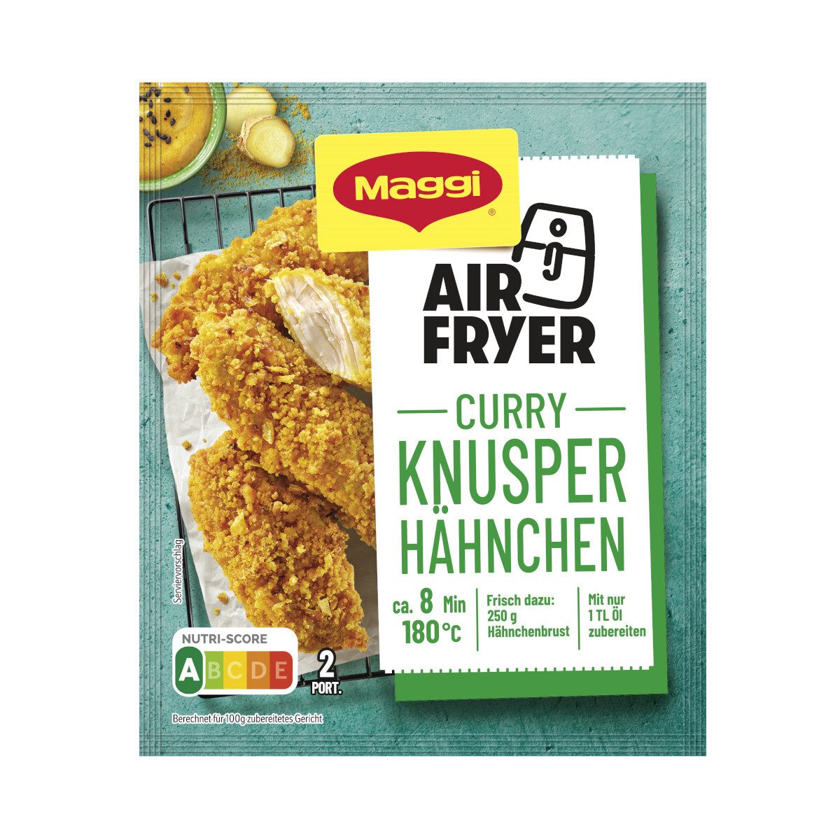 MAGGI Gewürz, Maggi Fix Air Fryer Knusper Curry Hähnchen Packung 41g