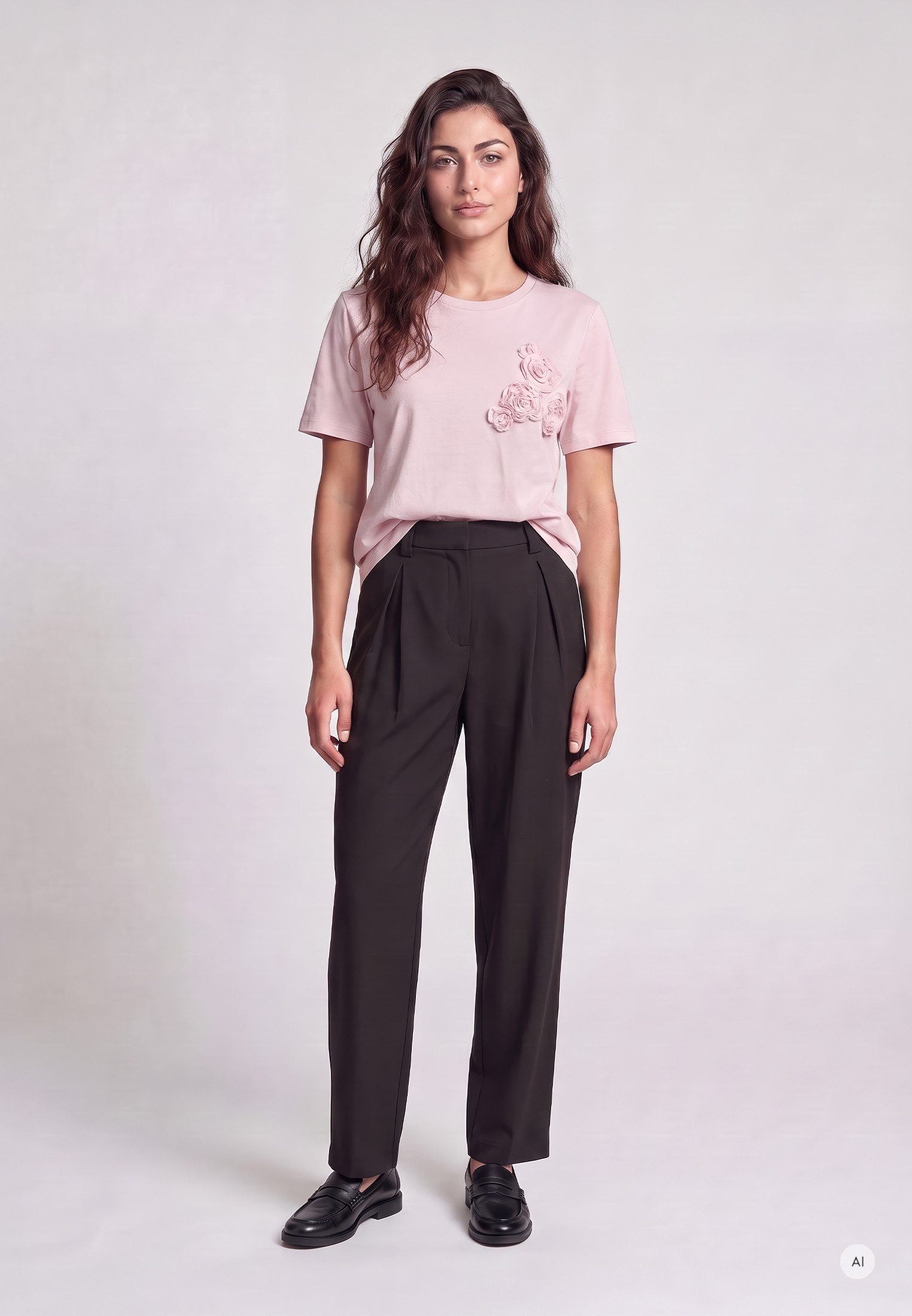 MARC AUREL Shirtbluse mit Tüllrosen