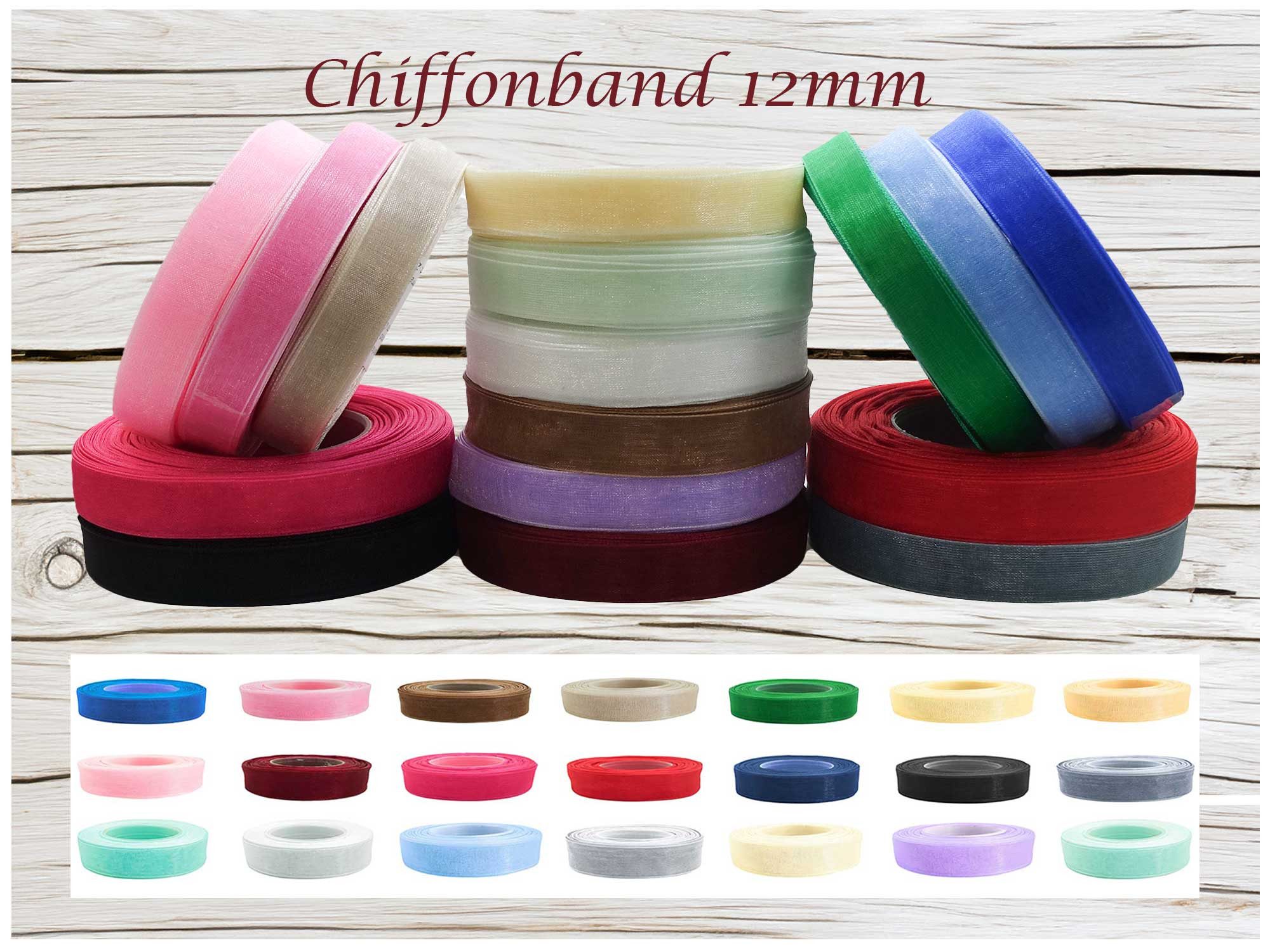 maDDma Organzaband 27m Organzaband Chiffonband 12mm Polyester Dekoration Geschenkband, sand