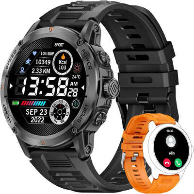 Lige Herren's Anruf Bluetooth IP68 Wasserdicht Fitness-Tracker Smartwatch (1,54 Zoll, Android/iOS), mit Schlafmonitor Herzfrequenz SpO2monitor 100 Sportmodi Schrittzähler