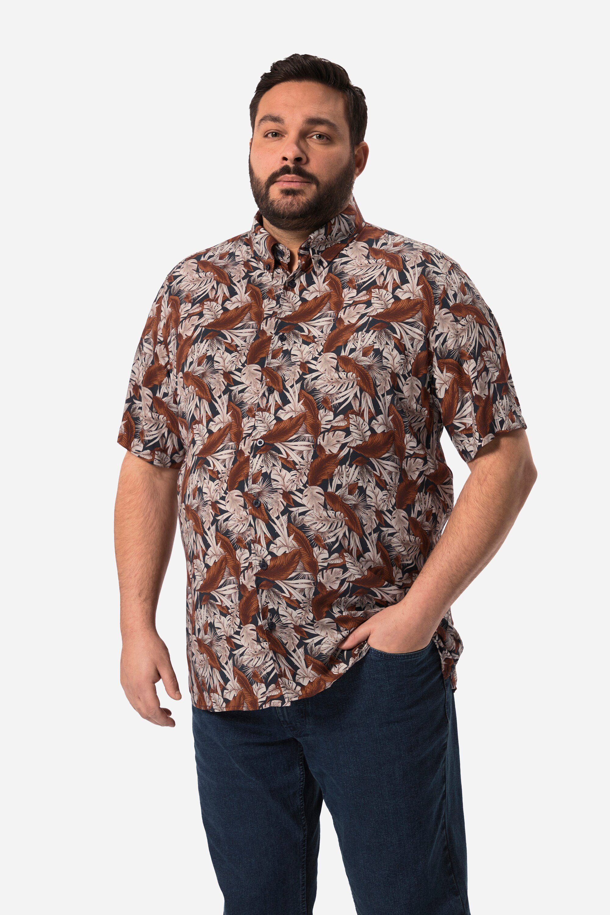 Kurzarmhemd Men+ Hemd Bauchfit Halbarm Buttondown-Kragen
