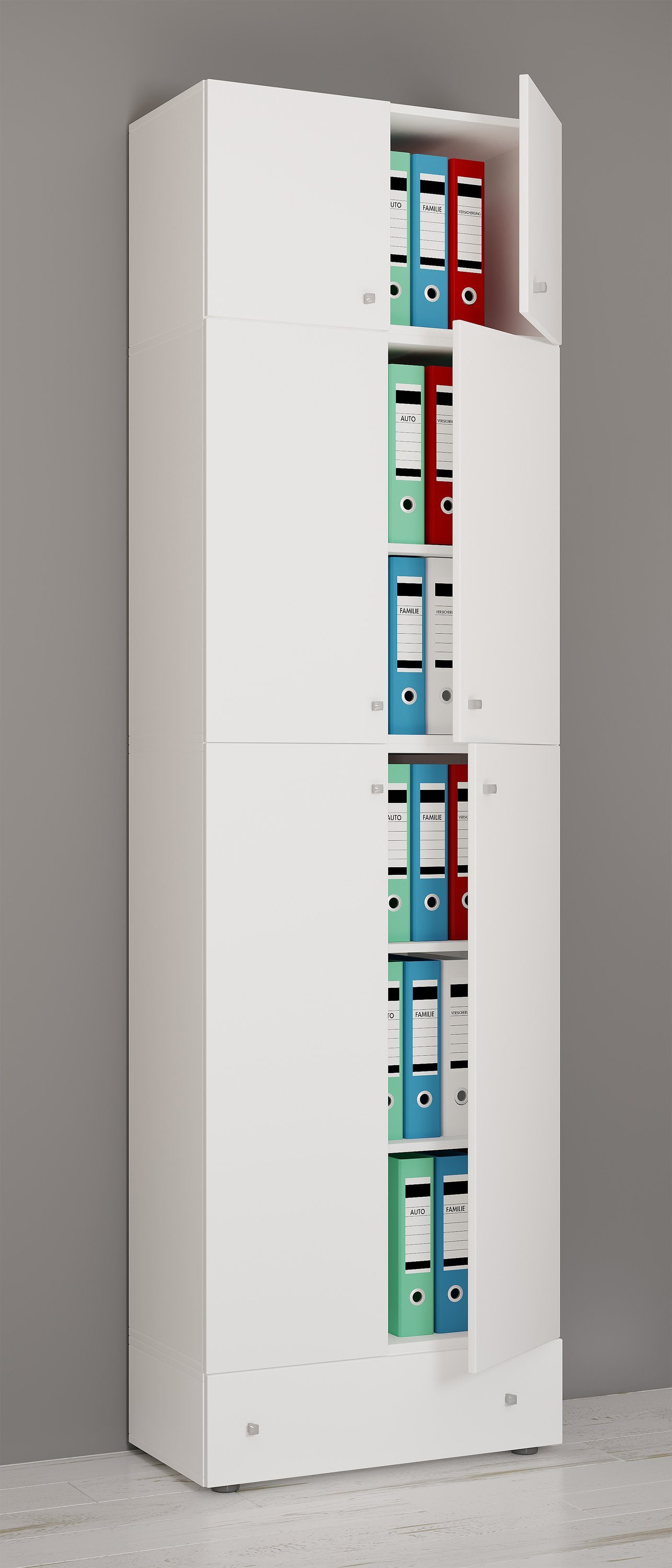 AS XXL 5fach Aktenschrank Lona Aktenschrank Schrank Büroschrank Weiß VCM (1-St)