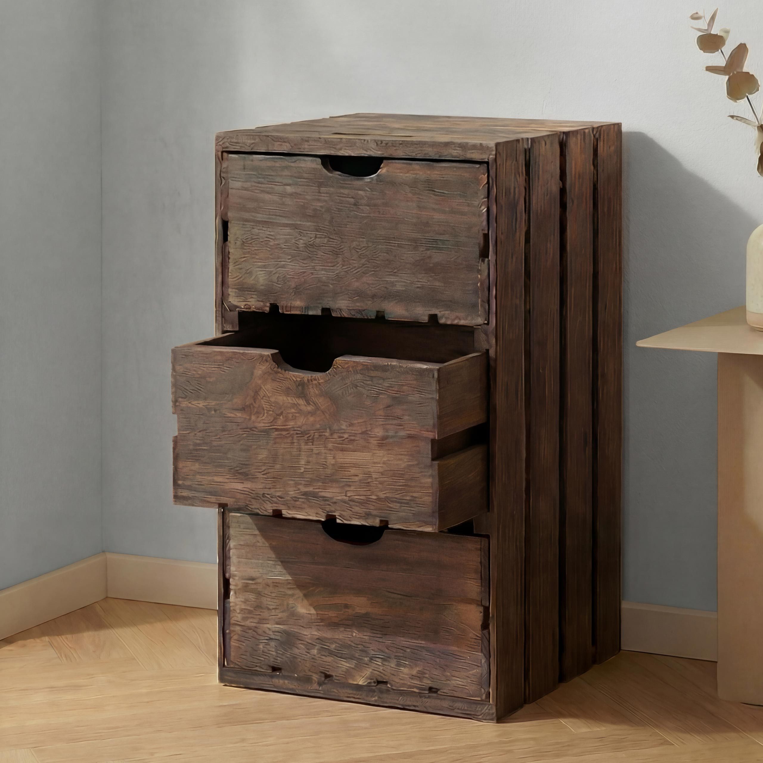 MCW Schubkastenkommode MCW-C62-K, 3 Schubladen, Auch als Aufbewahrungskiste nutzbar, fertig montiert