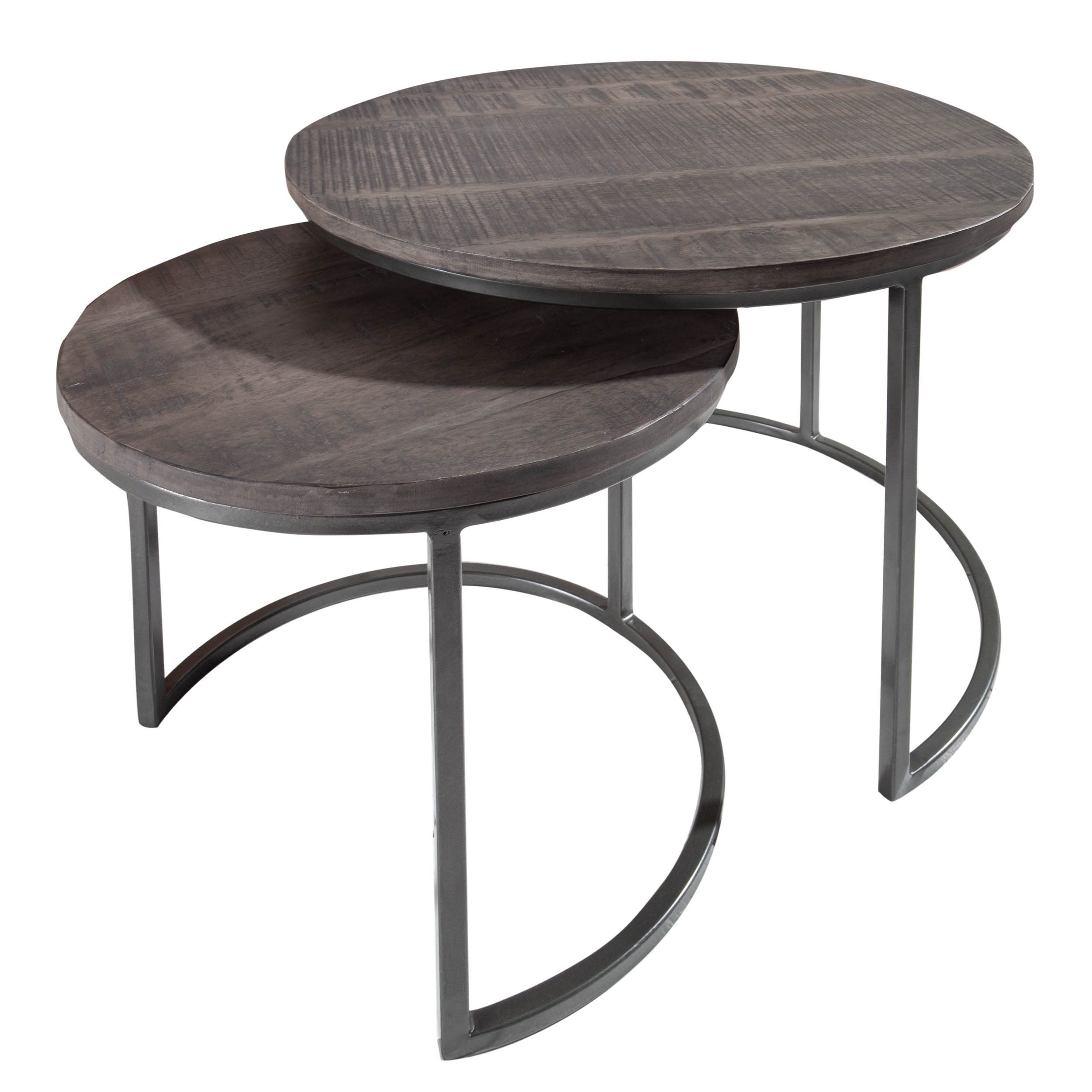 riess-ambiente Beistelltisch ELEMENTS Ø60cm grau / schwarz (Set, 2-St), Man günstig online kaufen