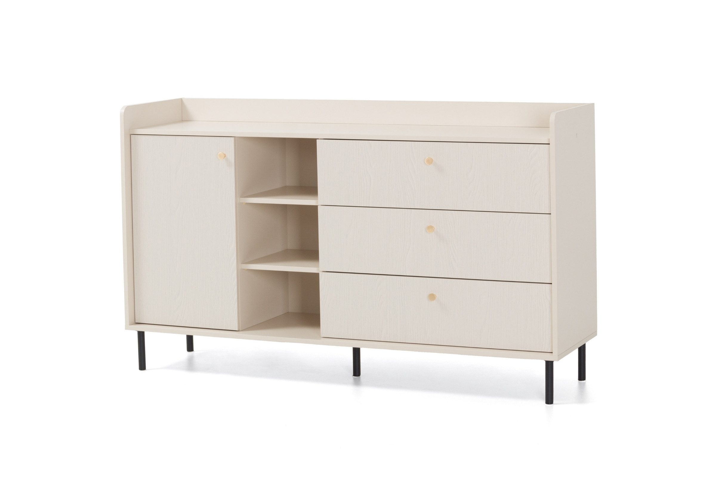 Deine Möbel 24 Kommode GEORGIA 05 Sideboard 153,5 / 91 / 42 cm (B/H/T) (Set, 3 St., Wohnzimmer Schlafzimmer), GEORGIA-Kollektion Beige Sandbeige