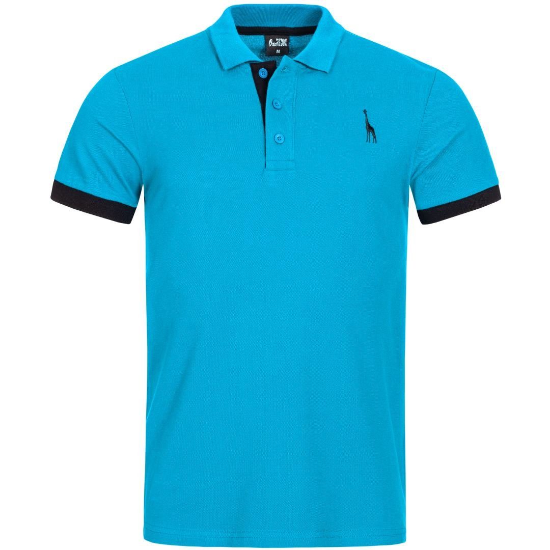 P14ST Tee, 1404 1-tlg) OneRedox Fitness (Shirt Casual Türkis Freizeit Kurzarmshirt Polo T-Shirt