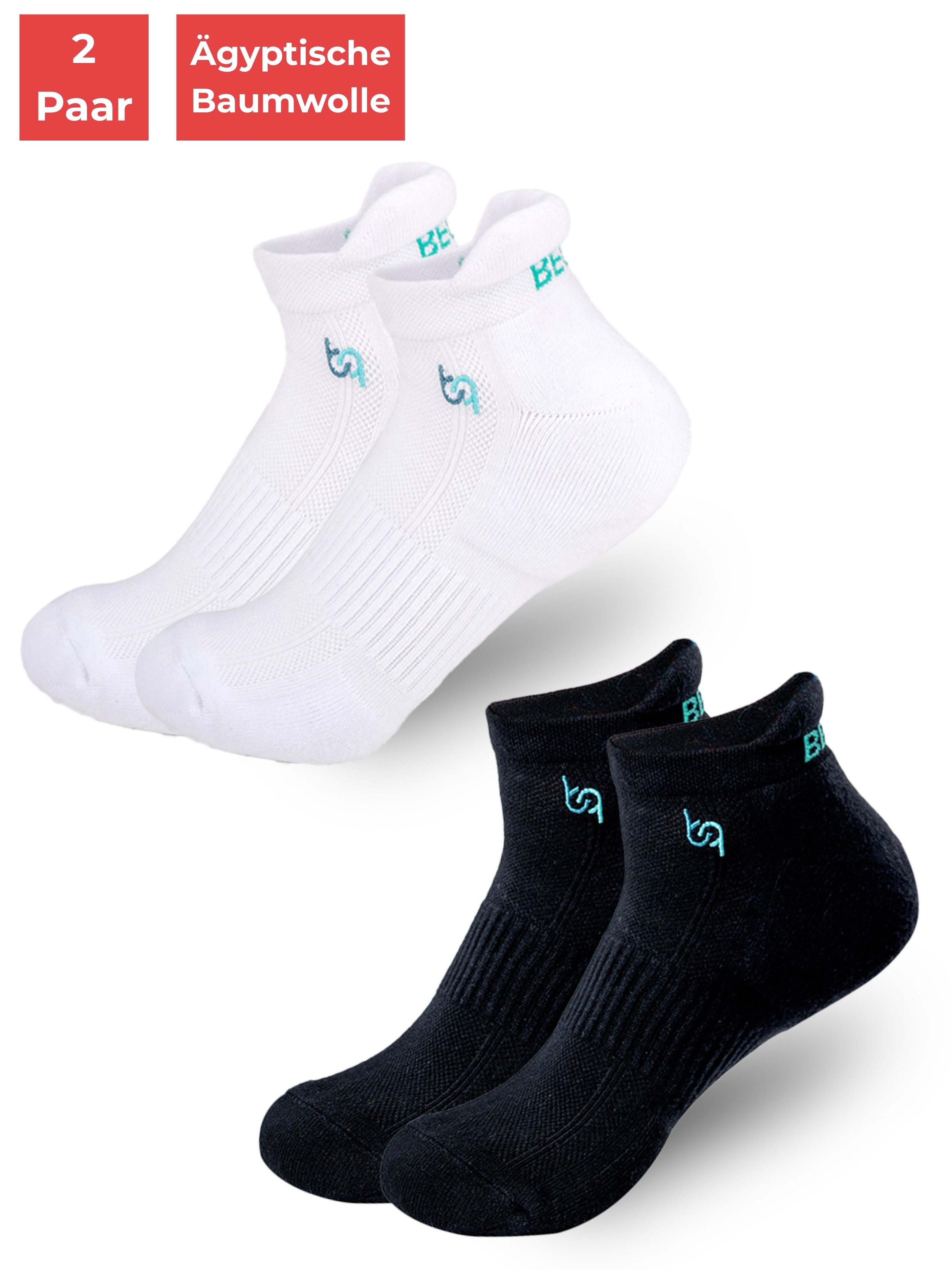 beqem Sportsocken Laufsocken Ägyptische Baumwolle, OEKO-TEX
