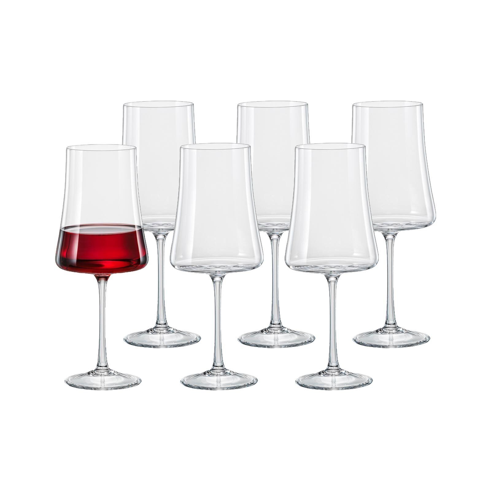 BOHEMIA SELECTION Rotweinglas Xtra Bordeauxkelch 560 ml 6er Set, Glas